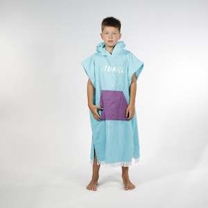 Poncho Towel - Turquoise / Purple