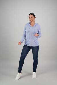 Sale: 100% Merino Zip Up Hooded Jacket -Iceberg