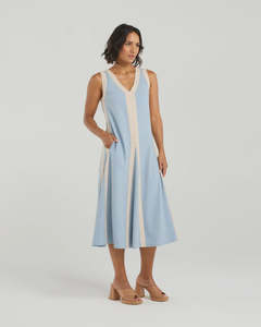 Edie Dress - Indigo Lines