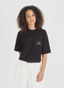 Badge Knit Top-Black