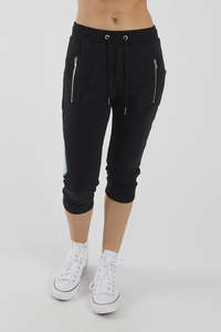 Cut Trackies - Black/Silver Zips