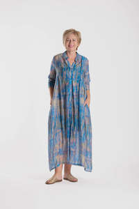 Jellicoe: French Me Dress - Tie Dyed Blue