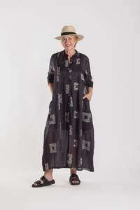 French Me Dress - Black /Cream Embroidered