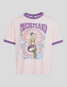 Eve Girl Mermaid Ringer Tee - Pink