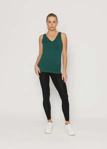 Slips Camis Singlets: Reversable Rayon Tank - Green