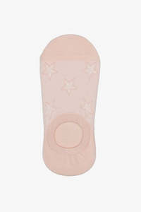 Socks: No Show Sock - Blush Star