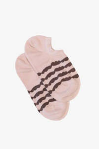 Socks: No Show - Blush Stripe