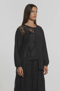 Repertoire: Sigma Lace Insert Top - Black