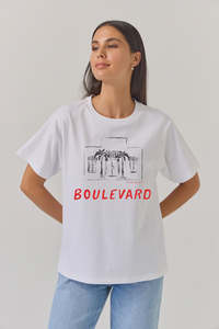 Band Tee-White/Boulevard