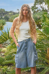 Bow & Go Jort - Denim