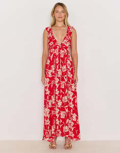 Poppy Dress - Red Floral