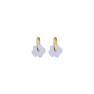 Cami Striped Flower Earrings - Pink