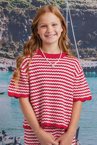 Eve Girl Millie Knit Tee - Red