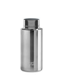 Frank Green 34oz SS Ceramic Reusable Bottle -Limited Edition Silver - Midnight Lid