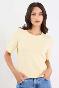 Edition Cashmere Blend Knit Tee - Lemon