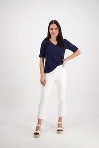 Sierra 7/8 Slim Leg Lightweight Pull On  - White