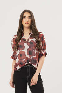 Movement Blouse - Merlot Pop
