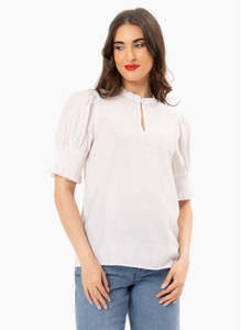 Leila Luca: SS Movement Blouse - White