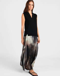 Sandstorm Print Maxi Skirt - Black Print