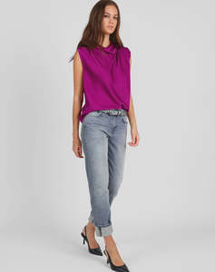 Drape Front Top - Cerise