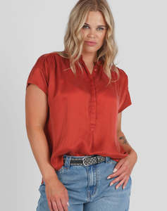 Storm: Drop Shoulder Relaxed Shirt - Rust