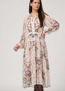 Antoinette Midi Dress - Bone Multi