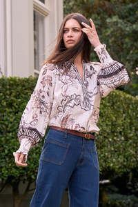 Opulence Blouse - Winter White Multi