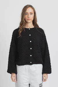 Honeycomb Cardi - Black