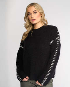 Knewe: Lennox Sweater -Black/Winter White
