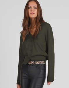 Merino Classic Cardi - Khaki