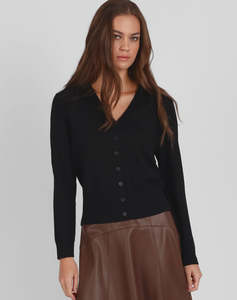Storm: Merino Classic Cardi - Black