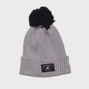 Childern: Pom Pom Beanie - Grey/Black