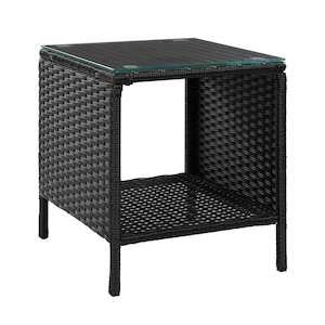 Desks: Gardeon Side Table Coffee Patio Outdoor Furniture Rattan Desk Indoor Garden Black