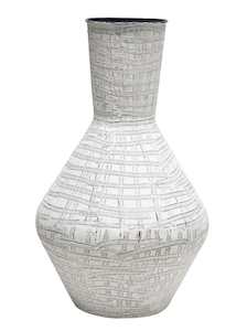 Vases: Whitewash Iron Vase - 84cms