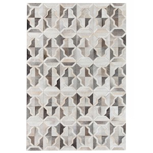 Natural Fibre Rugs: Corbit Leather Rug 200X300 GREY/WHITE
