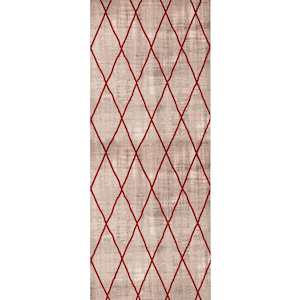 Opale Poly Rug 80X300 CROSS SILVER RED