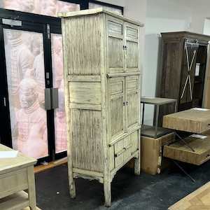 Antiques: Antique Rustic Bamboo Cabinet