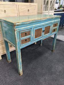 Antiques: Antique Style Blue Oriental Sideboard