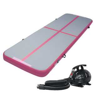 Sports And Fitness: Everfit GoFun 3X1M Inflatable Air Track Mat with Pump Tumbling Gymnastics Pink