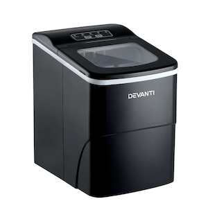 Appliances: DEVANTi Portable Ice Cube Maker Machine 2L Home Bar Benchtop Easy Quick Black
