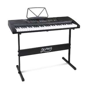 Audio And Video: Alpha 61 Key Lighted Electronic Piano Keyboard LCD Electric w/ Holder Music Stand
