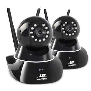 Audio And Video: UL Tech Set of 2 1080P Wireless IP Cameras - Black