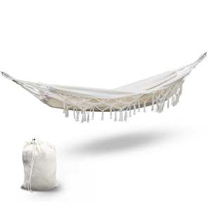 Other Furniture: Gardeon Hanging Tassel Hammock Swing Bed Cream