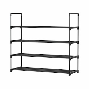 Other Furniture: Artiss Shoe Rack Stackable 4 Tiers 80cm Shoes Shelves Storage Stand Black