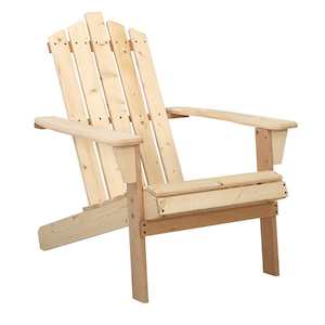 Other Furniture: Gardeon Outdoor Sun Lounge Beach Chairs Table Setting Wooden Adirondack Patio Chair Light Wood Tone