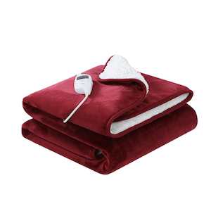 Home And Garden: Giselle Electric Throw Rug Heated Blanket Washable Snuggle Flannel Winter Red