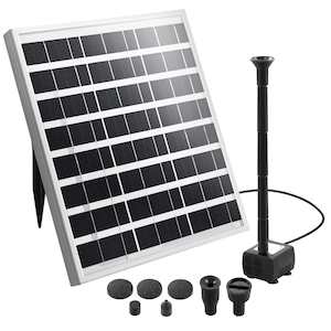 Home And Garden: Solar Pond Pump Powered Outdoor Garden Water Pool Kit Large Panel 8.2 FT