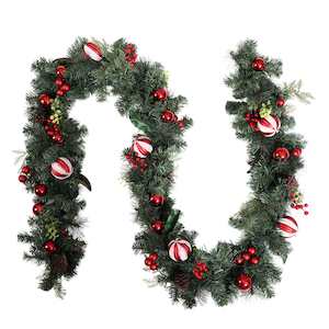 Festive Goods: Jingle Jollys 2.7M 9FT Christmas Garland with Ornament Xmas Tree Decor