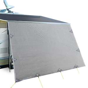 Outdoor Equipment And Tools: 3.7M Caravan Privacy Screens 1.95m Roll Out Awning End Wall Side Sun Shade