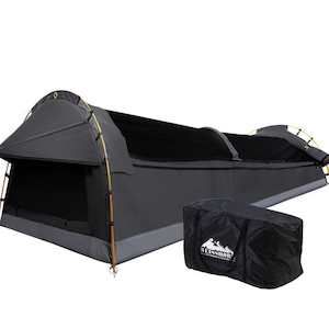 Outdoor Equipment And Tools: Weisshorn Camping Swags King Single Swag Canvas Tent Deluxe Dark Grey